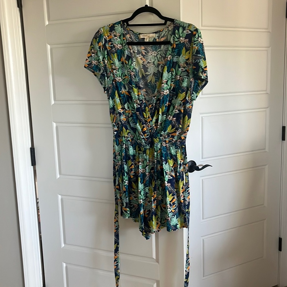 Colorful button up romper